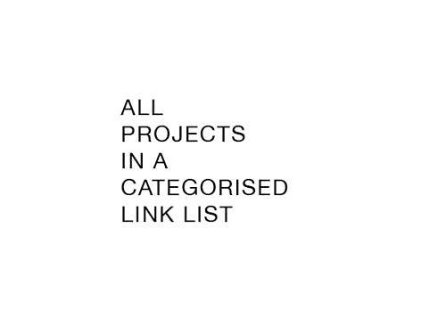 Projekte alphabetisch nach Kategorien geordnet